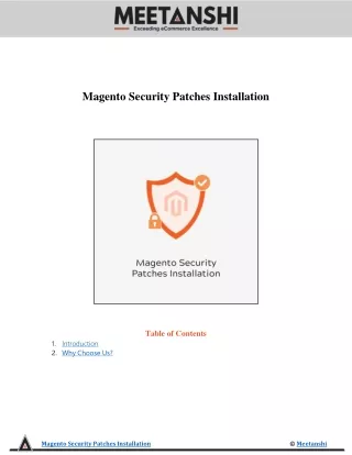 magento security patches installation table