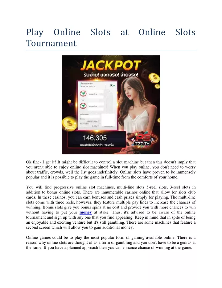 play online slots at online slots tournament