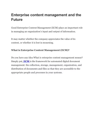 enterprise content management and the future