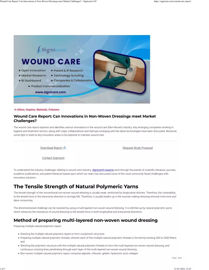 wound care report can innovations in non woven