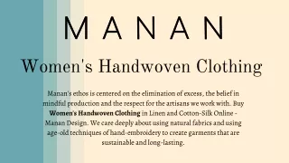 Women's Handwoven Clothing - Manan Design