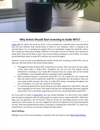 Why Artists Should Start Investing In Audio NFTs