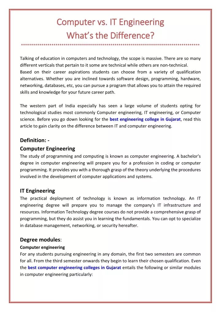 computer vs it engineering computer