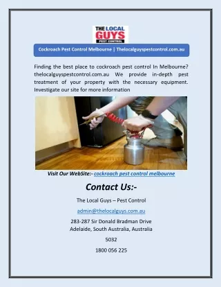 cockroach pest control melbourne