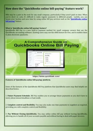 How does the QuickBooks online bill-paying feature work