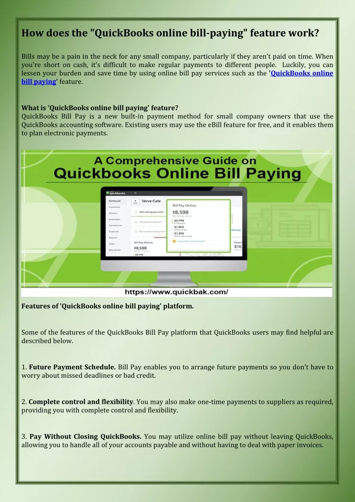 how does the quickbooks online bill paying