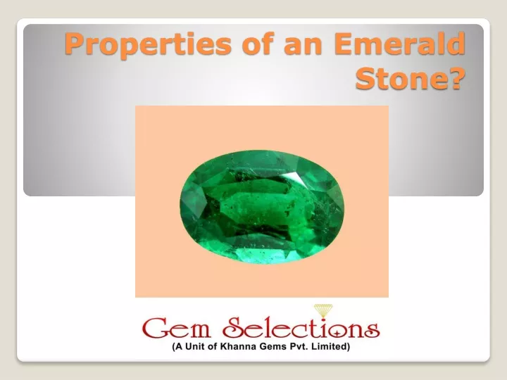 properties of an emerald stone