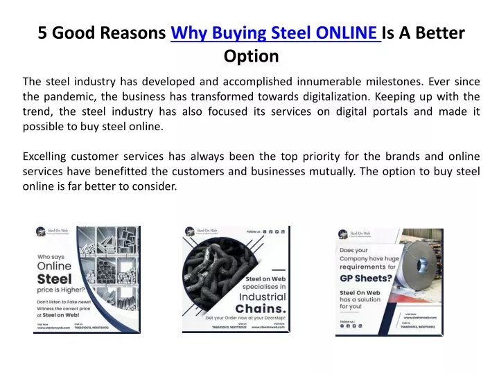 5 good reasons why buying steel online