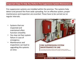 Important Steps To Help You Perform Fire Suppression System Maintenance