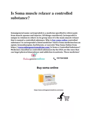 is soma muscle relaxer a controlled substance