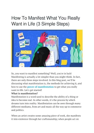 how to manifest what you really want in life