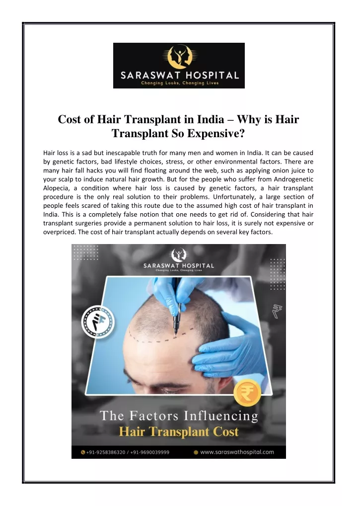 cost of hair transplant in india why is hair