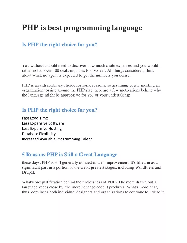 php is best programming language