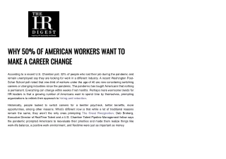 why 50 of american workers want to make a career