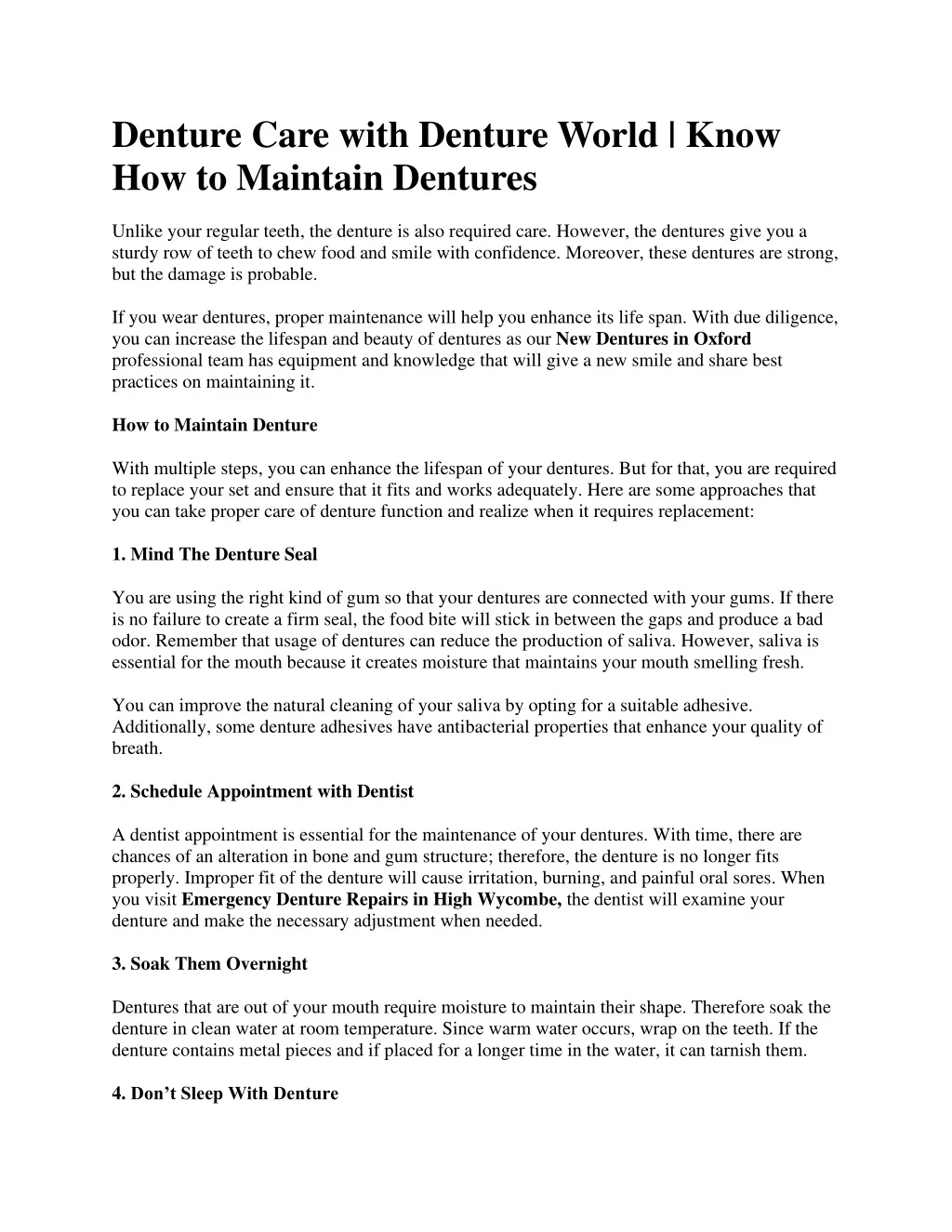 PPT - Denture Care with Denture World | Know How to Maintain Dentures ...