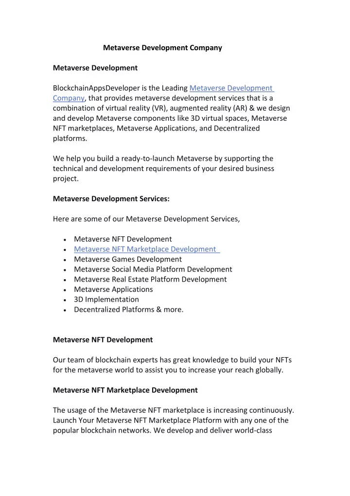 metaverse development company metaverse