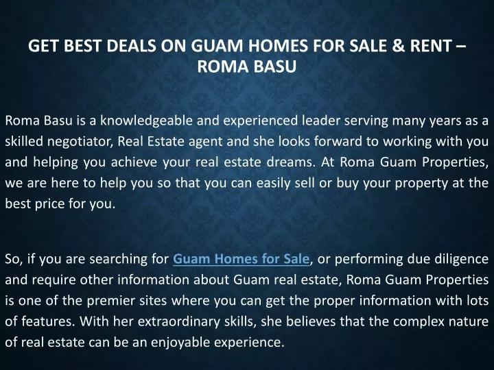 get best deals on guam homes for sale rent roma basu