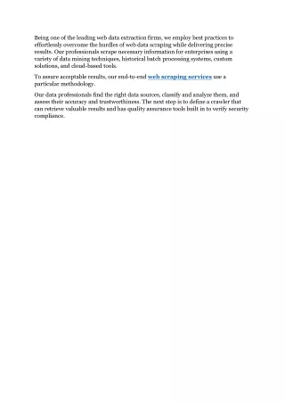 being one of the leading web data extraction