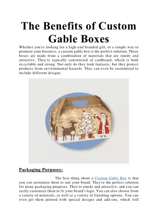 the benefits of custom gable boxes whether