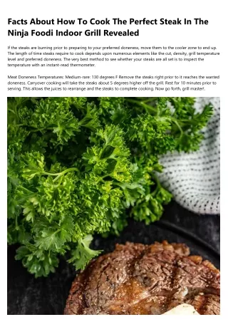 facts about how to cook the perfect steak