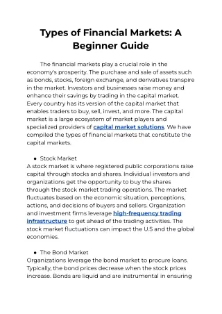Types of Financial Markets_ A Beginner Guide