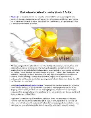 what to look for when purchasing vitamin c online