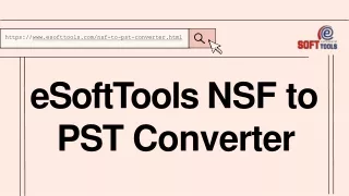 eSoftTools NSF to PST Converter software