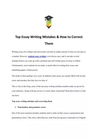 top essay writing mistakes how to correct