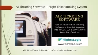 Air Ticketing Software - FlightsLogic