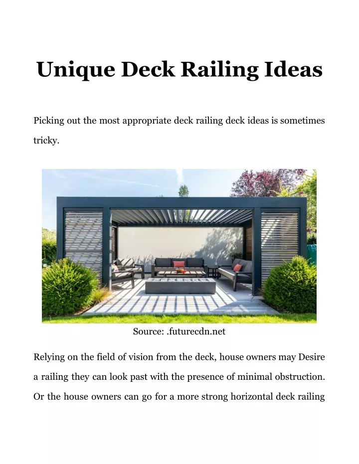 unique deck railing ideas