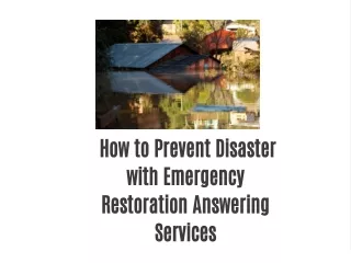 how to prevent disaster with emergency