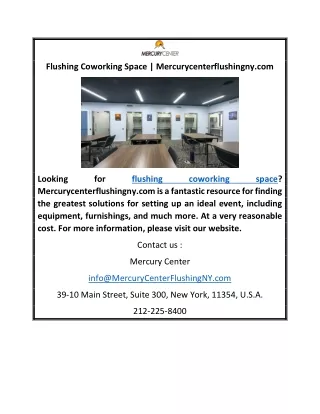 Flushing Coworking Space | Mercurycenterflushingny.com