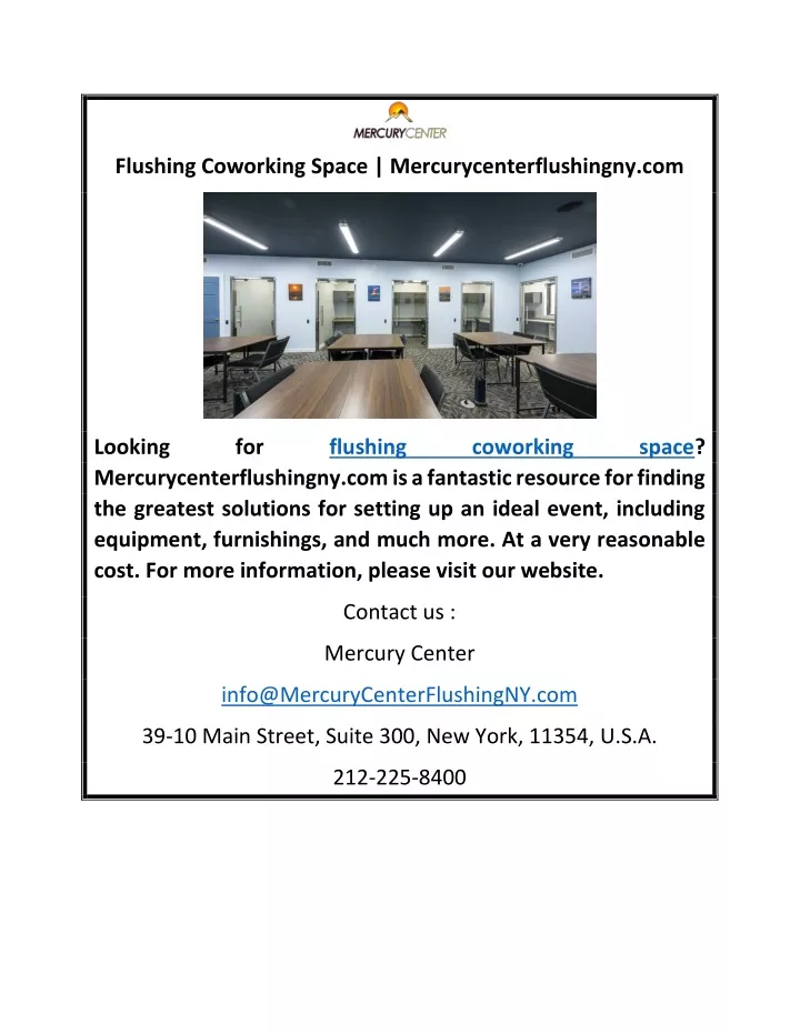 flushing coworking space mercurycenterflushingny