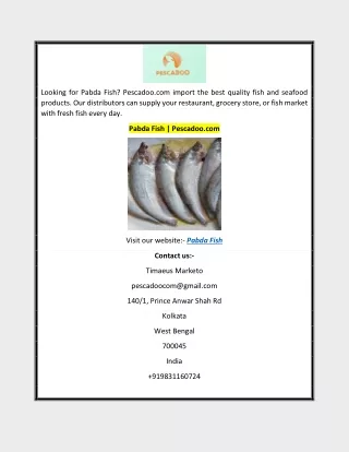 Pabda Fish | Pescadoo.com