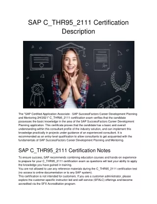 SAP C_THR95_2111 Certification Description
