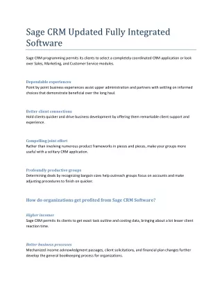 sage crm updated fully integrated software
