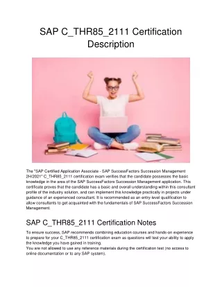 SAP C_THR85_2111 Certification Description