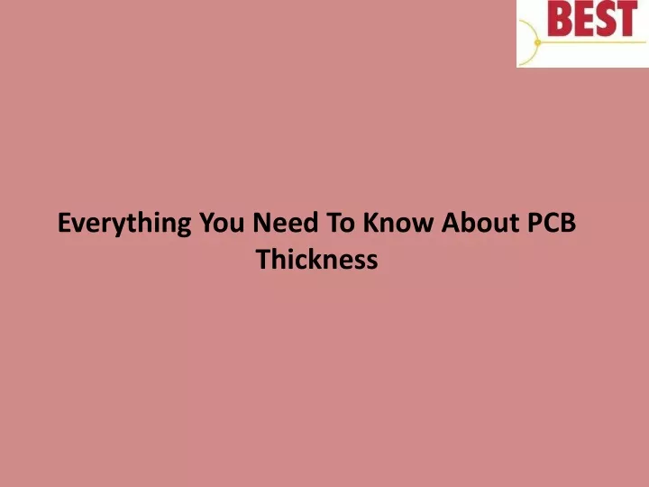 PPT - Everything You Need To Know About PCB Thickness PowerPoint ...