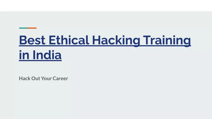 best ethical hacking training in india