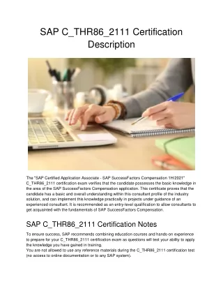 SAP C_THR86_2111 Certification