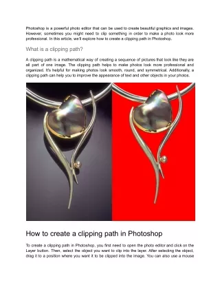 How to create a clipping path in photoshop