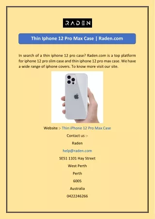 Thin Iphone 12 Pro Max Case  Raden.com-converted
