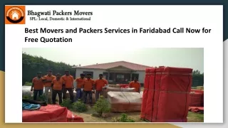 Best Movers and Packers Services in Faridabad Call Now for Free Quotation