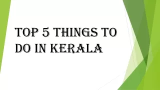 Top 5 things to do in Kerala