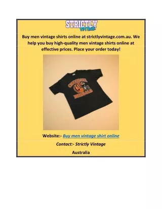 Buy Men Vintage Shirt Online Strictlyvintage.com