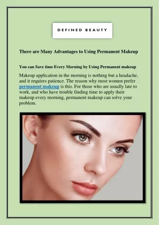 There are Many Advantages to Using Permanent Makeup
