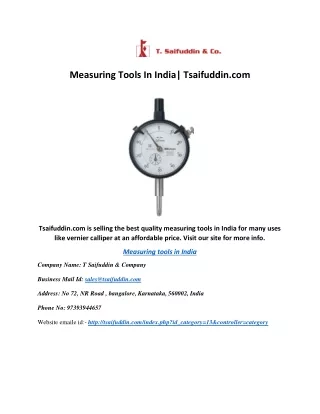 Measuring Tools In India| Tsaifuddin.com