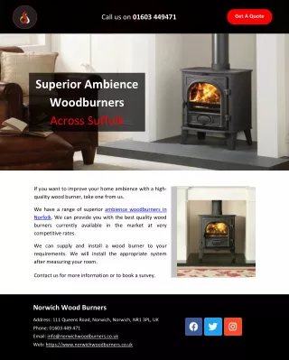 Superior Ambience Woodburners Across Suffolk