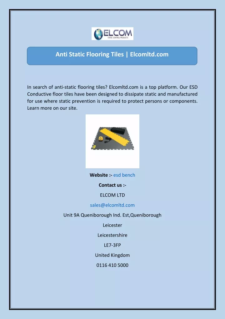 anti static flooring tiles elcomltd com