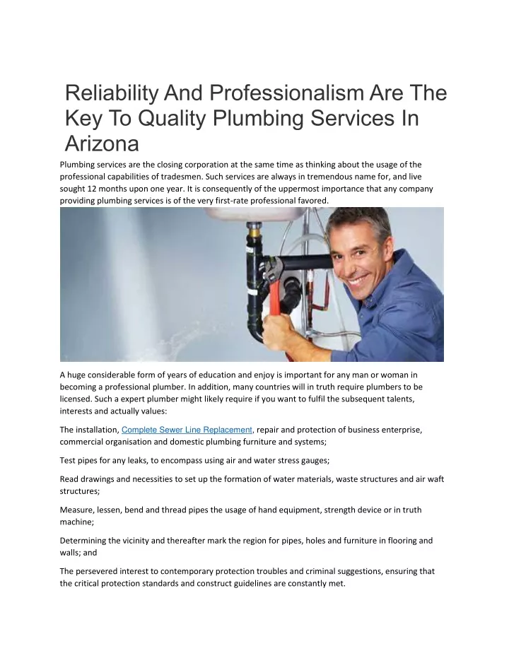 reliability and professionalism
